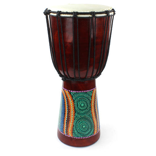 Large Painted Djembe-Siesta Crafts