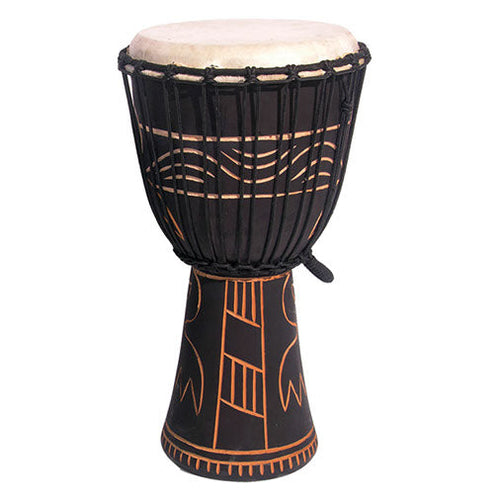 Dark Carved Good Quality Djembe 50cm-Siesta Crafts