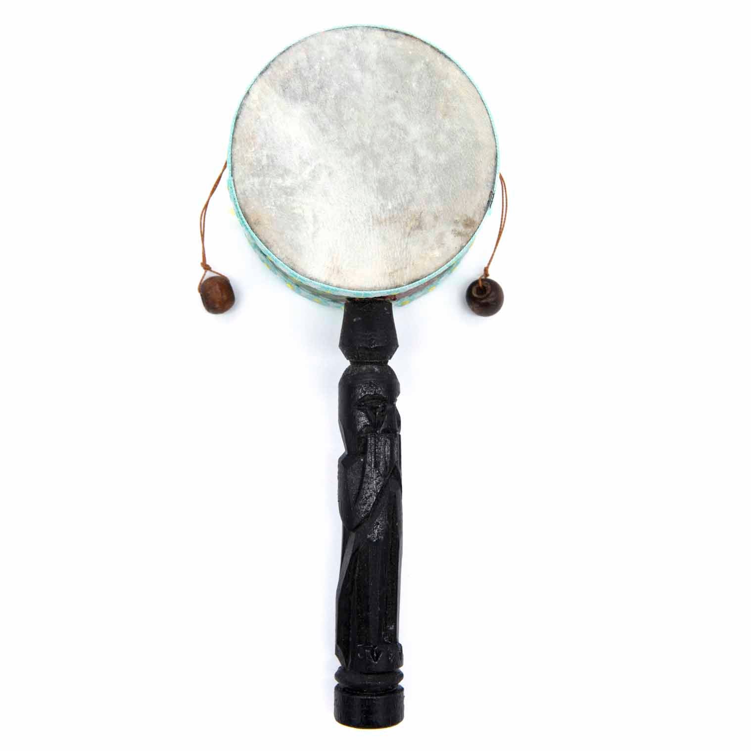 Double-Width Monkey Drum, Dot-Painted
