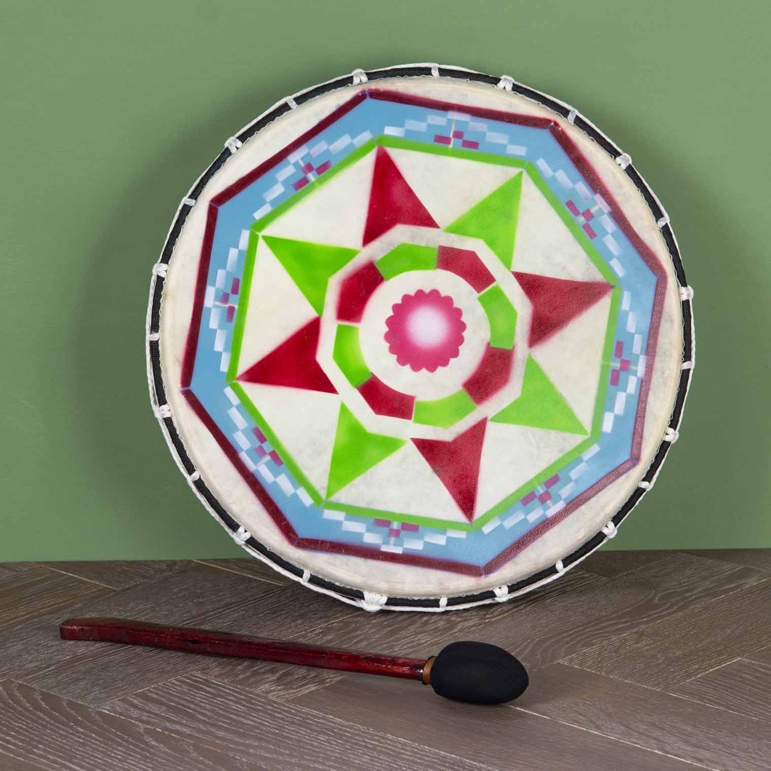 Large Painted Shamanic Drum-Siesta Crafts