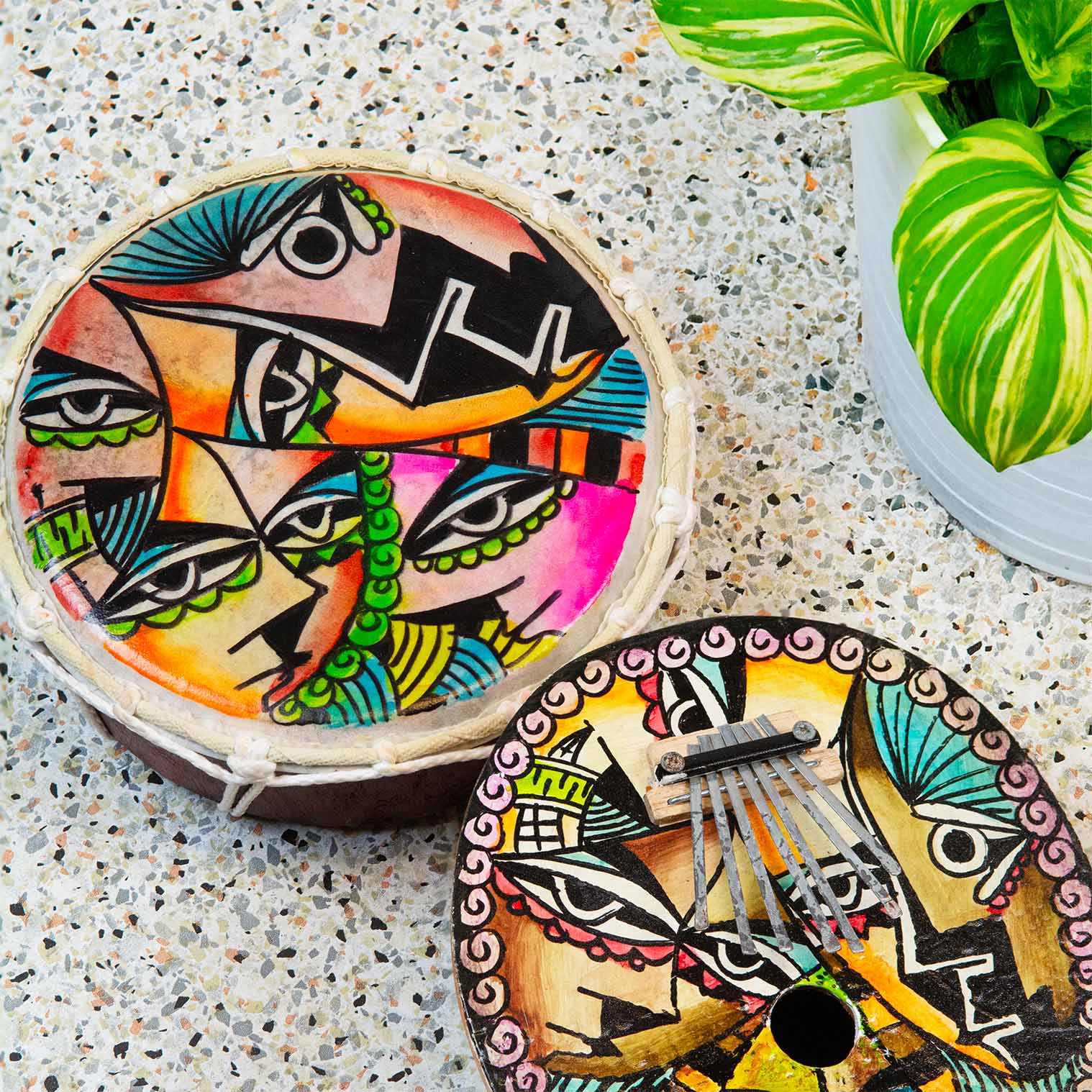 Lombok Painted Shamanic Frame Drum