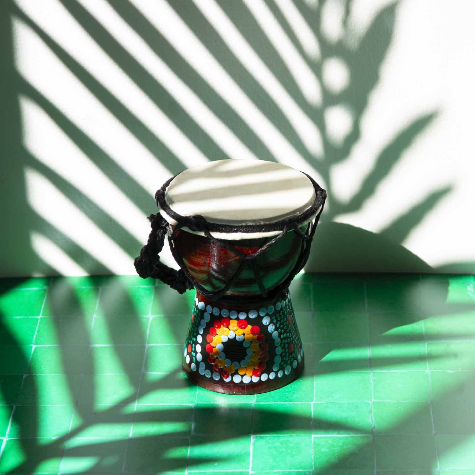 Tiny Hand-Painted Djembe Drum 12cm