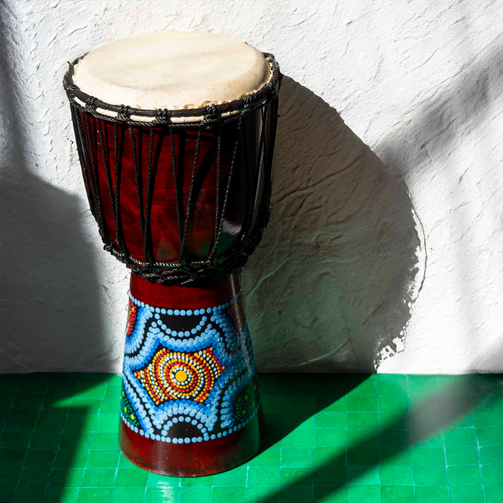 Medium Hand-Painted Djembe Drum 40cm