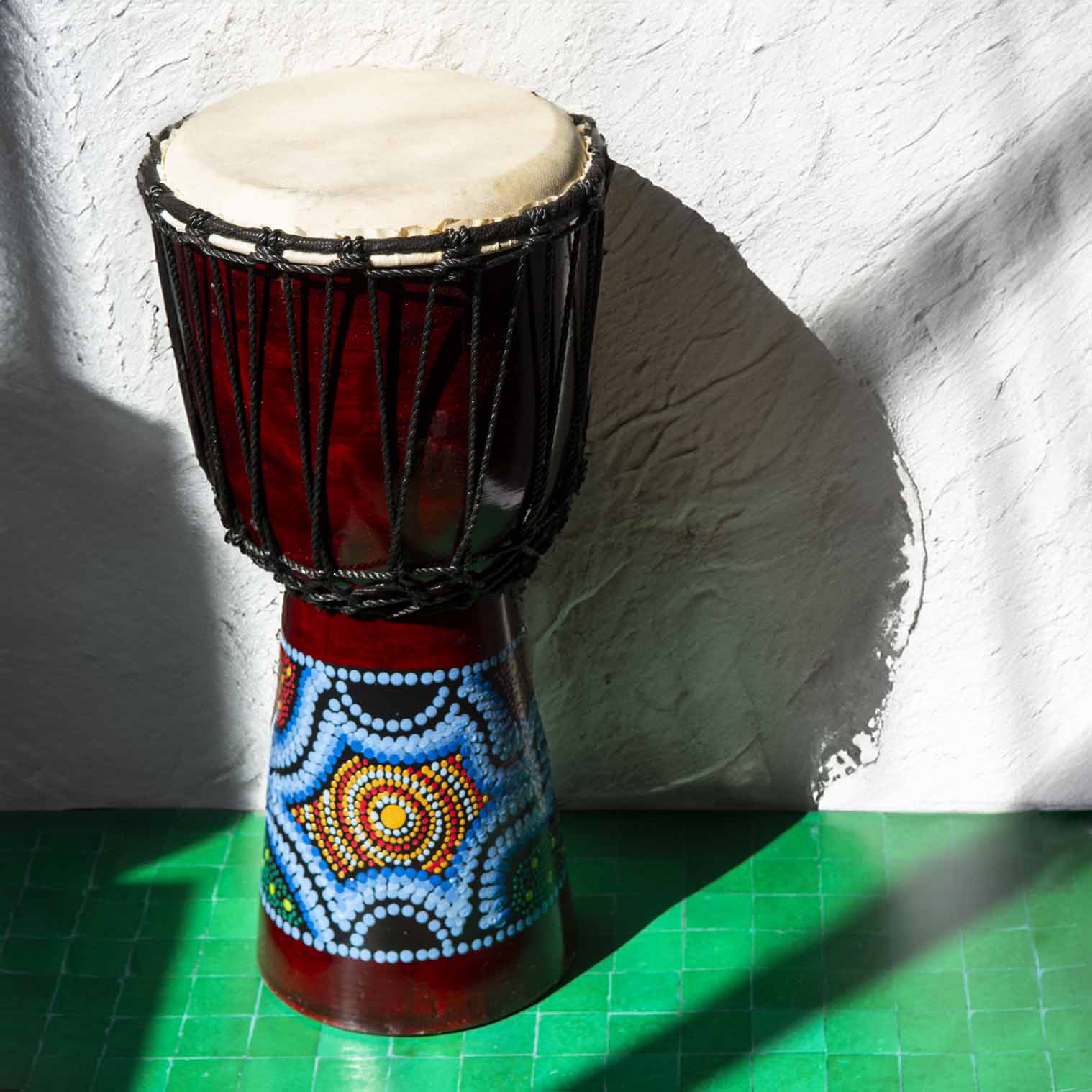 Medium Hand-Painted Djembe Drum 40cm