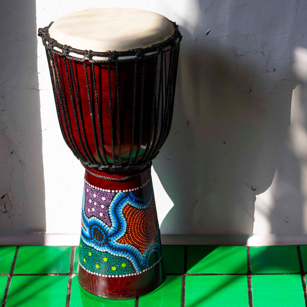 Large Hand-Painted Djembe Drum 50cm