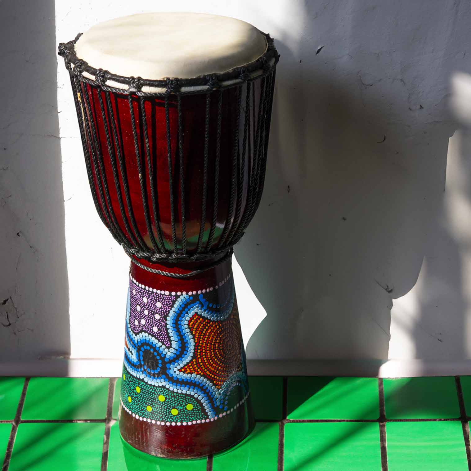 Large Hand-Painted Djembe Drum 50cm