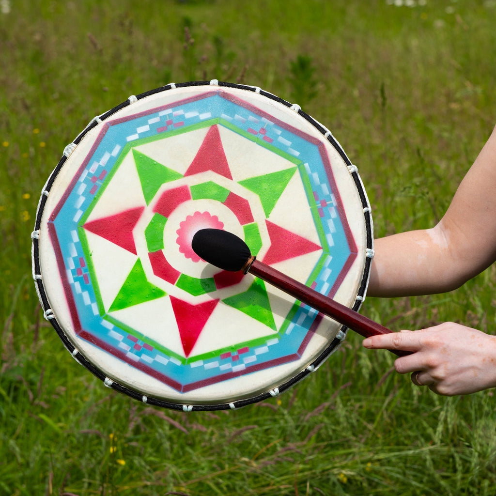 Large Painted Shamanic Drum-Siesta Crafts