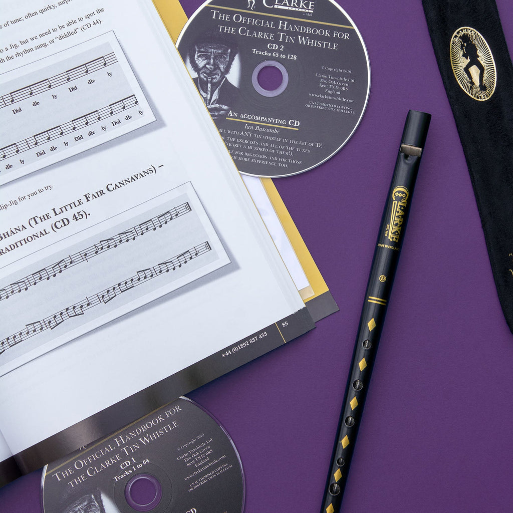 Clarke Tin Whistle Tutor Book, 2 CDs & D Whistle