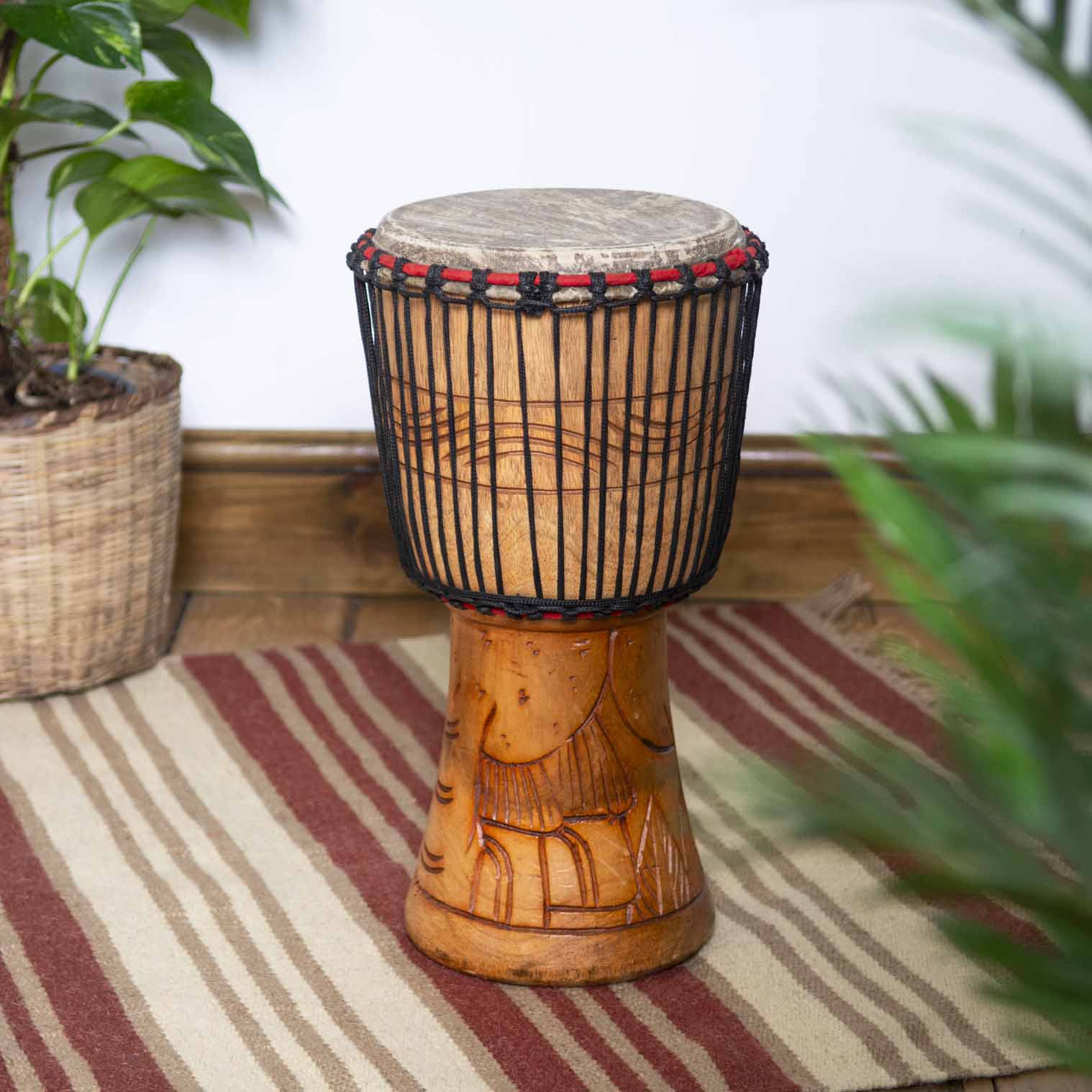 Medium Ghanaian Djembe Drum (9" Head)