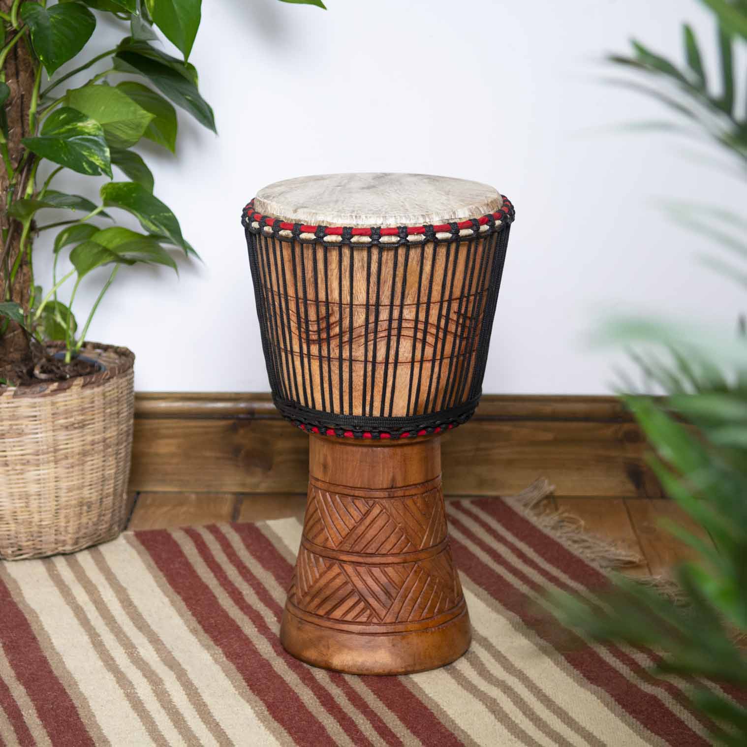 Large Ghanaian Djembe Drum (10" Head)