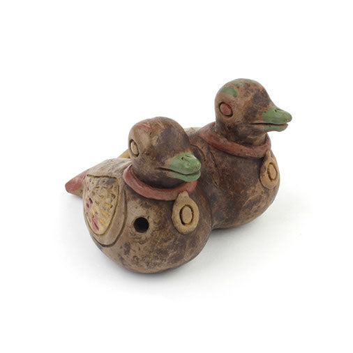 Twin Bird Ocarina - Mexican Clay Whistle
