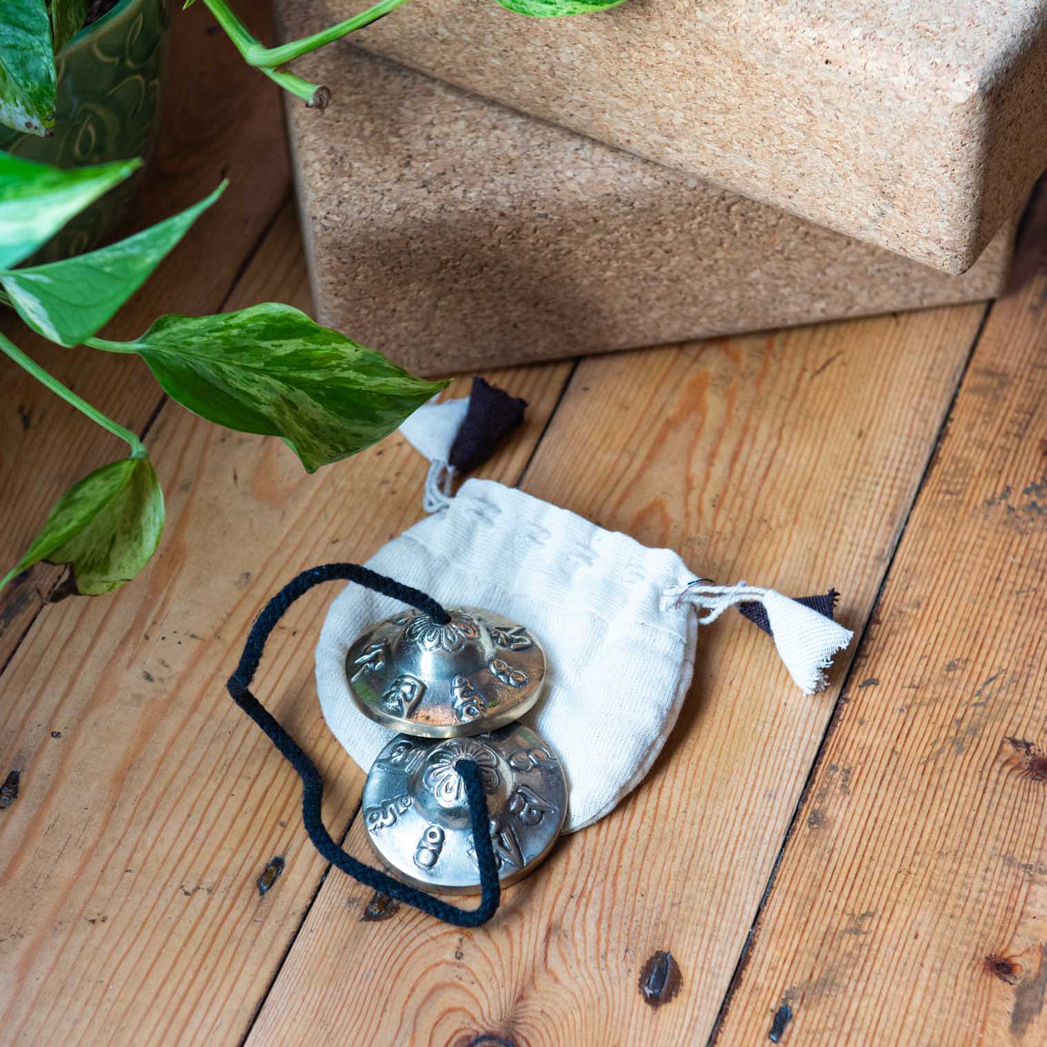 Vegan Tingsha Cymbals (Cotton Strap)