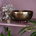 Flower of Life and Conch Etched Singing Bowl No.17