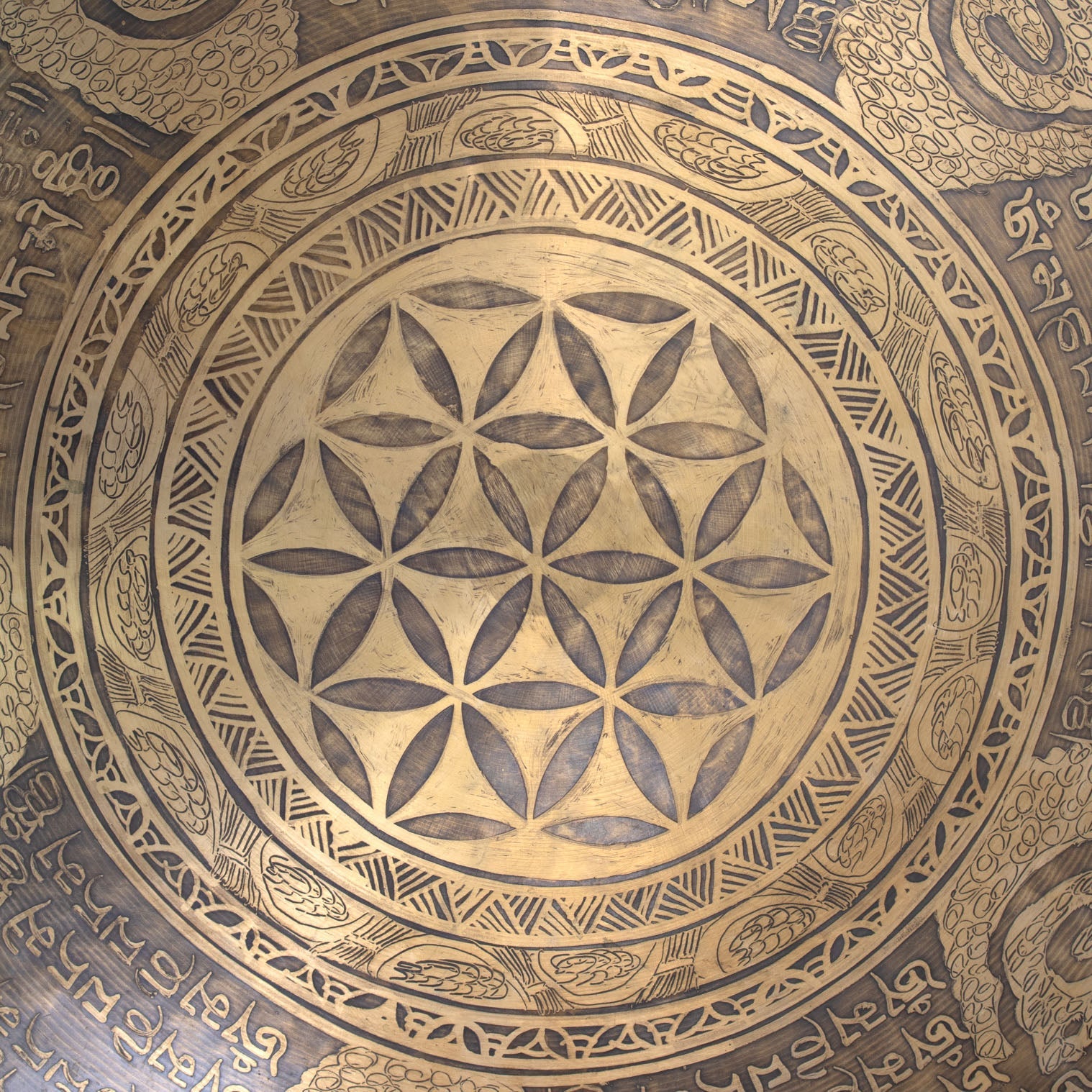 Flower of Life Cloud Mantra Metal Wind Gong No.37-Siesta Crafts