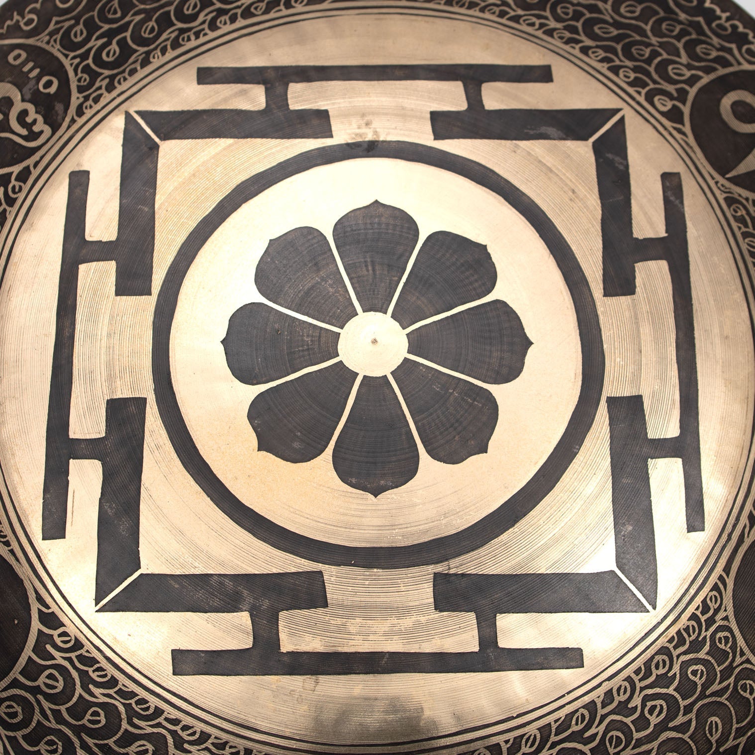 Shri Yantra Flower Metal Wind Gong No.40-Siesta Crafts