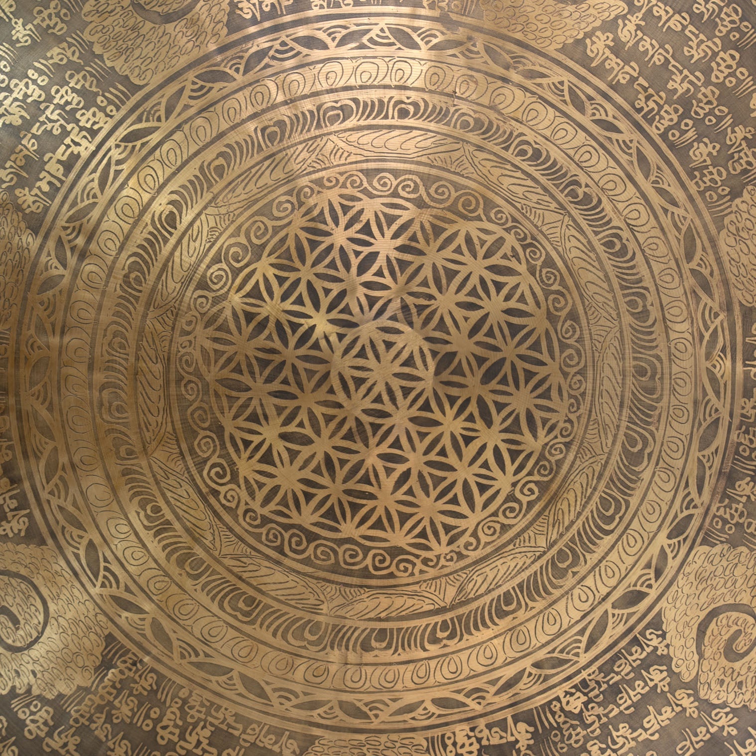 Flower of Life Om Metal Gong No.49-Siesta Crafts