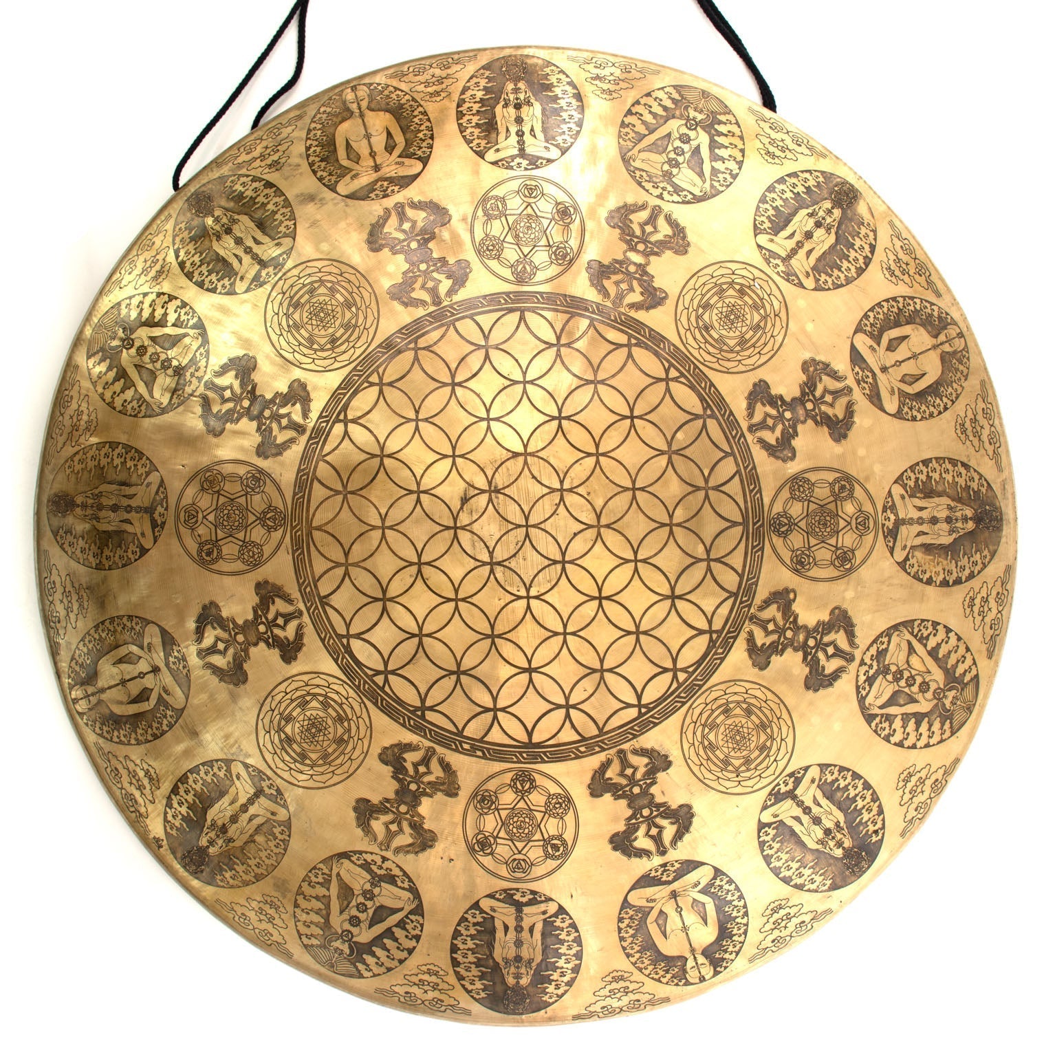 Huge Yogi Flower of Life Metal Gong No.68-Siesta Crafts