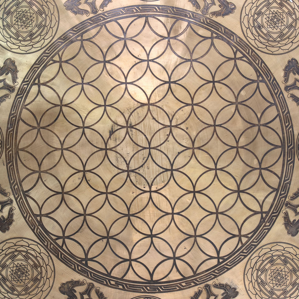 Huge Yogi Flower of Life Metal Gong No.68-Siesta Crafts