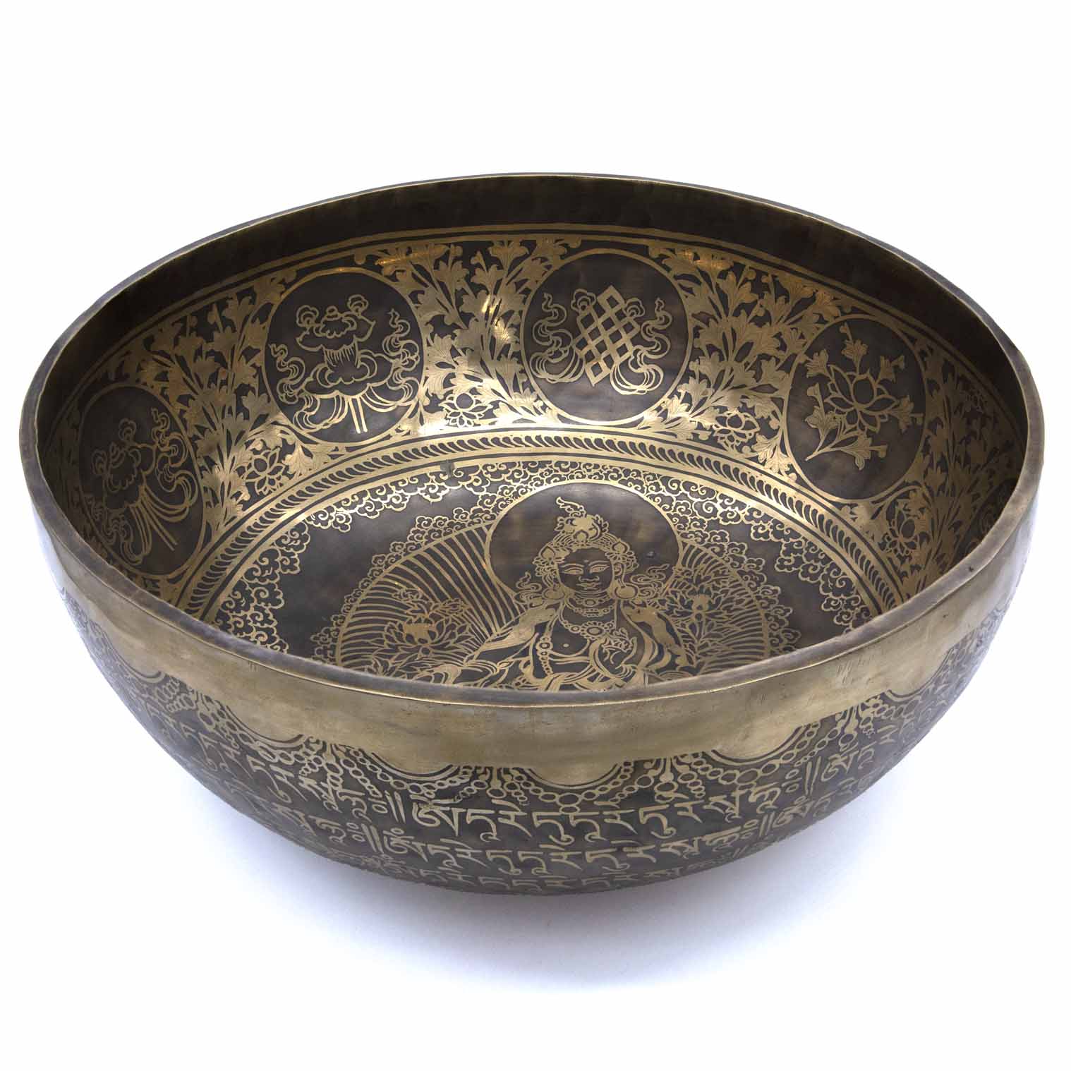 Special Etched Green Tara Singing Bowl-Siesta Crafts