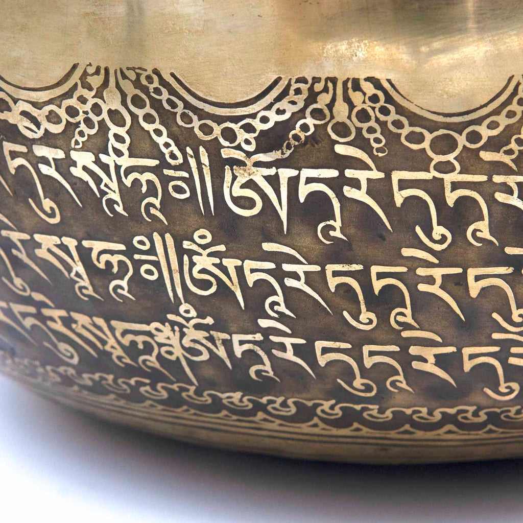 Special Etched Green Tara Singing Bowl-Siesta Crafts