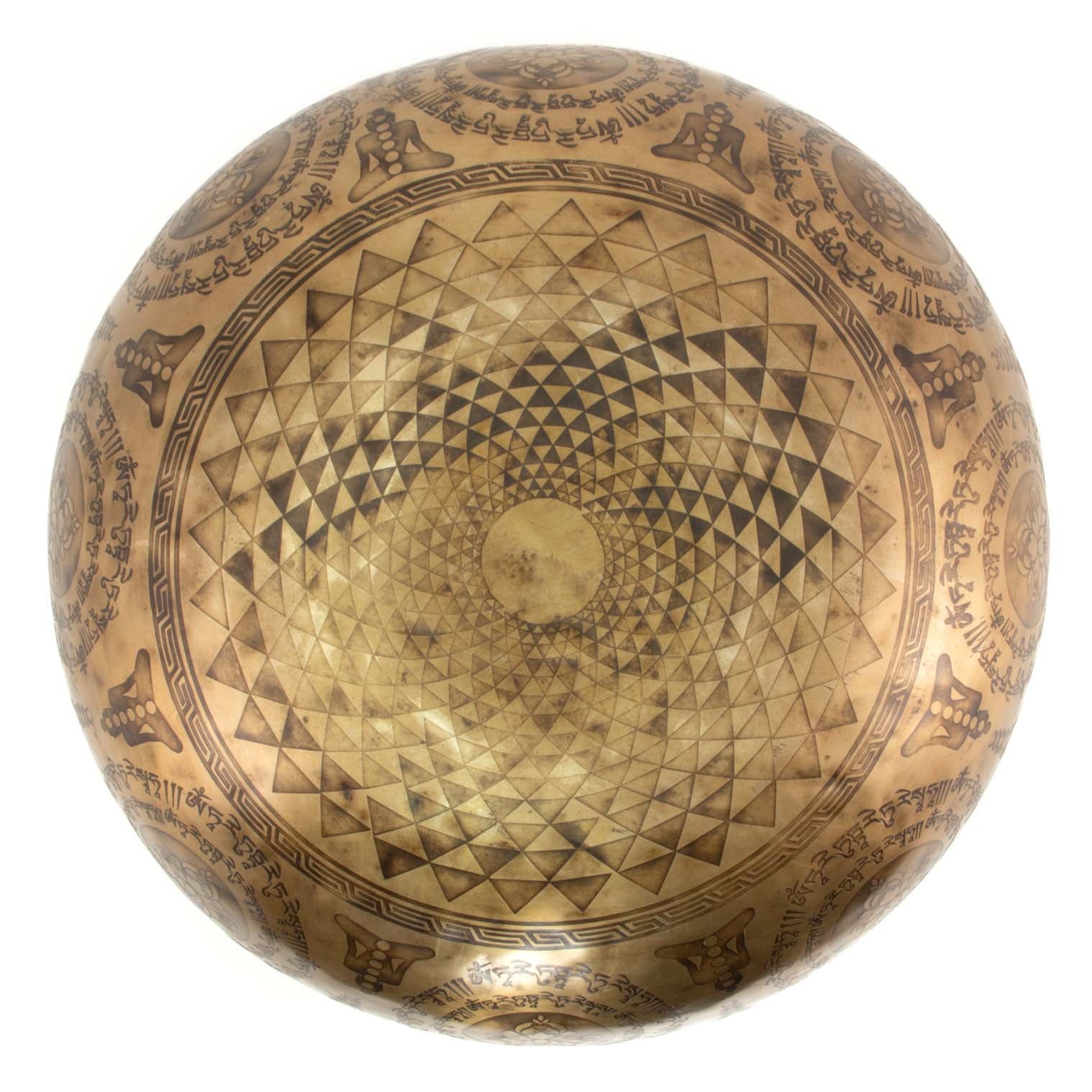 Ornate Etched Green Tara Singing Bowl No.1-Siesta Crafts