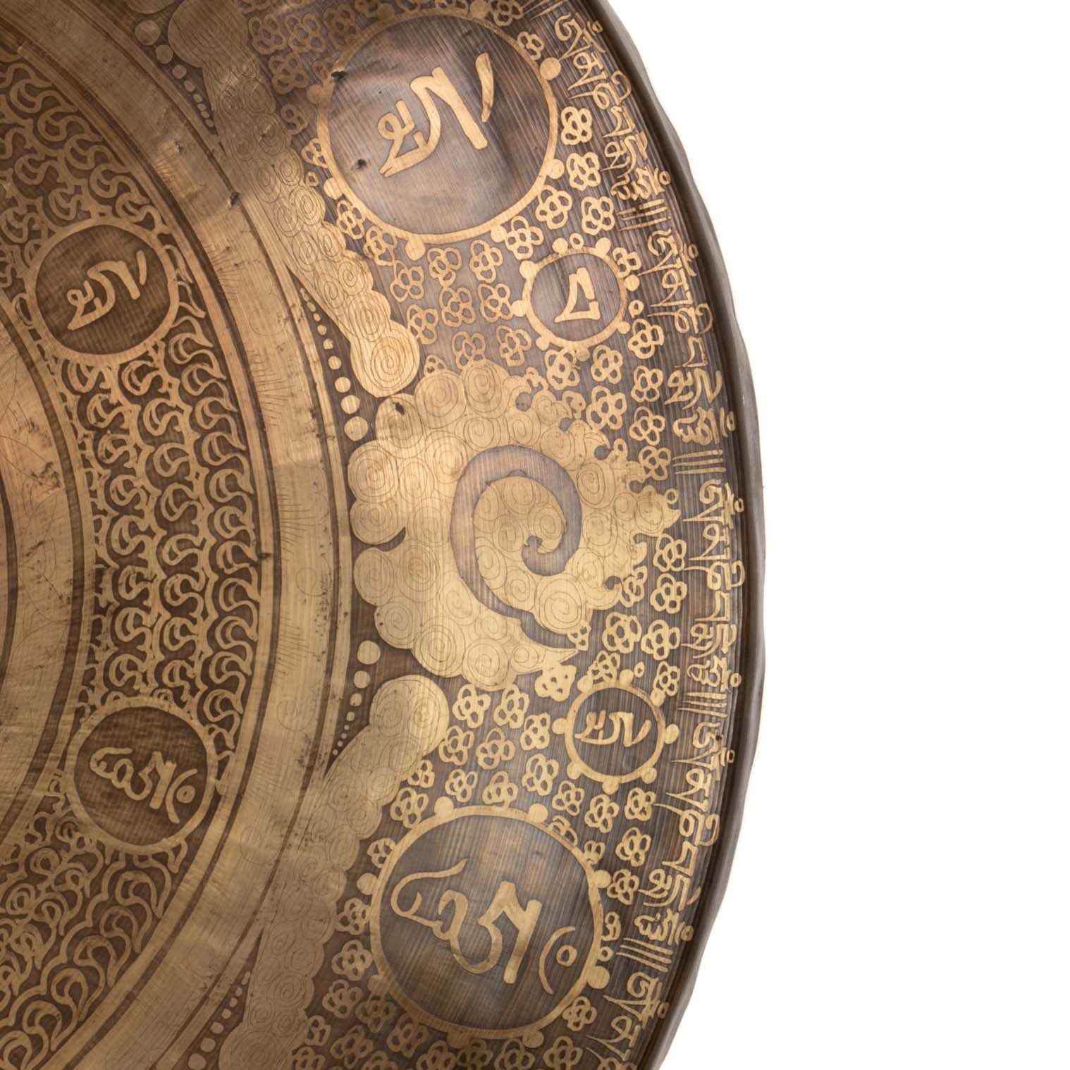 Cloud Om Mandala Etched Gong No.76-Siesta Crafts